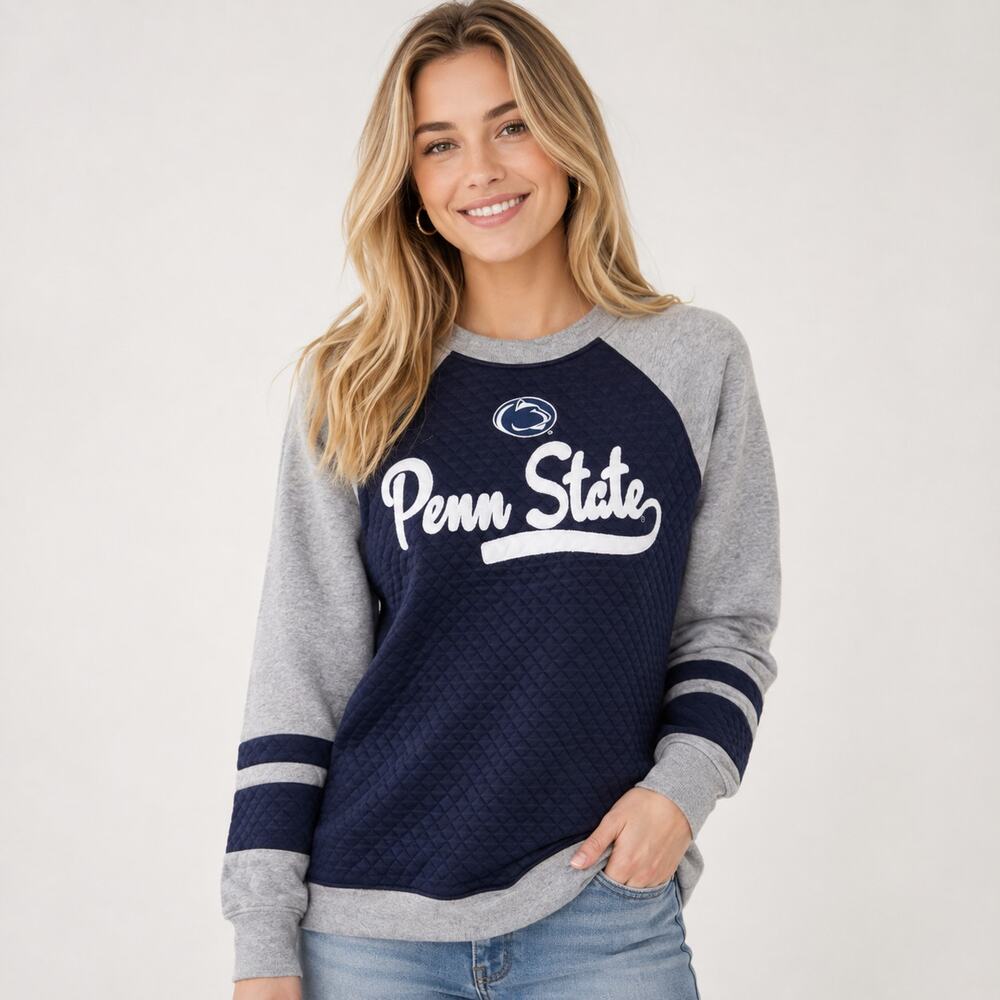 Penn State Nittany Lions Sweatshirt Women's Size S Quilted Design Casual College